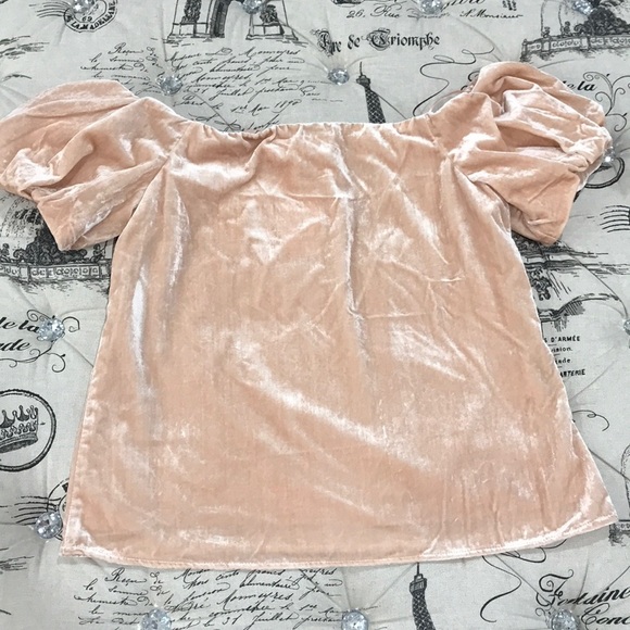 🎁 WAYF Lindon Off-the-Shoulder Velvet Blouse - Picture 5 of 8